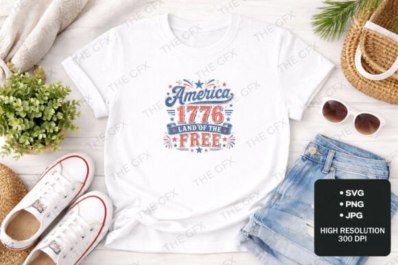 4th of July America 1776 SVG Design Art