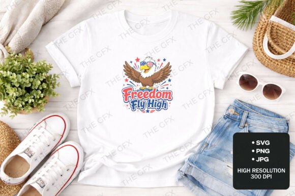 4th of July Freedom Fly High SVG Design