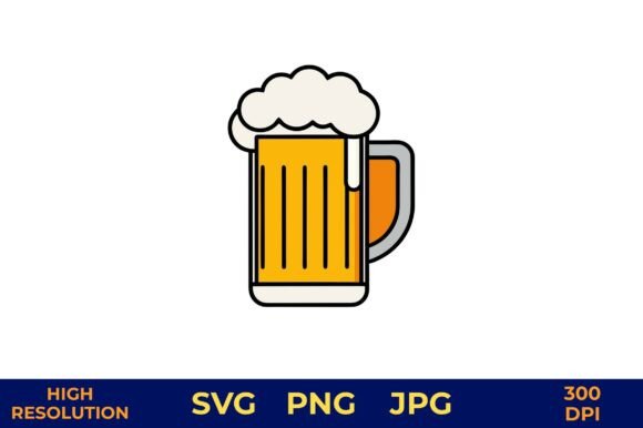 Beer Mug Filled with Golden Ale Vector