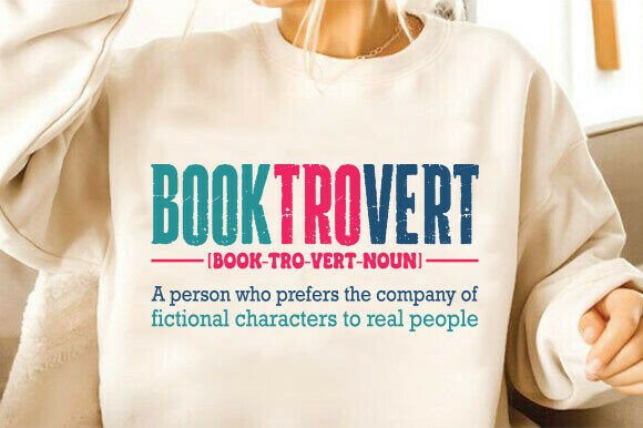 Booktrovert Definition Lover Bookish Svg
