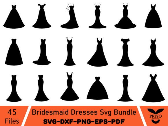 Bridesmaid Dresses Svg Bundle