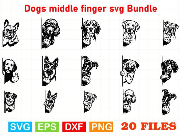 Dogs Middle Finger Svg Bundle
