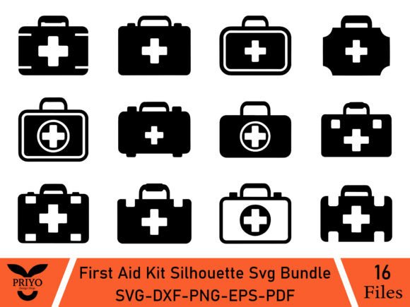 First Aid Kit Silhouette Svg Bundle