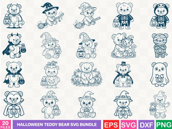 Halloween Teddy Bear SVG Bundle