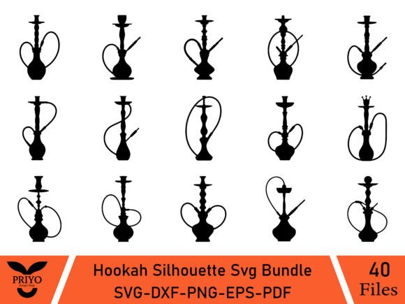 Hookah Silhouette Svg Bundle, Hookah SVG