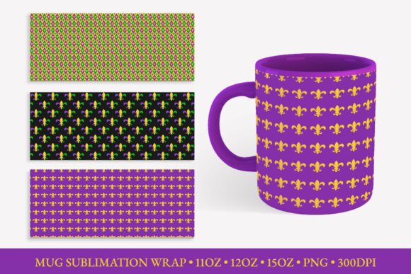 Mardi Gras Mug Sublimation Design