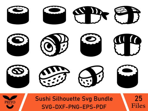 Sushi Silhouette Svg Bundle