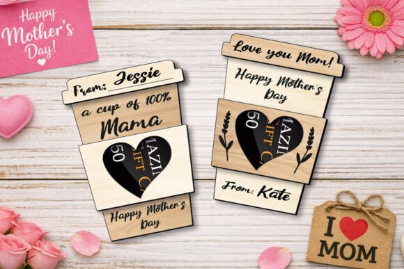 SVG Laser Mother's Day Gift Card Holder